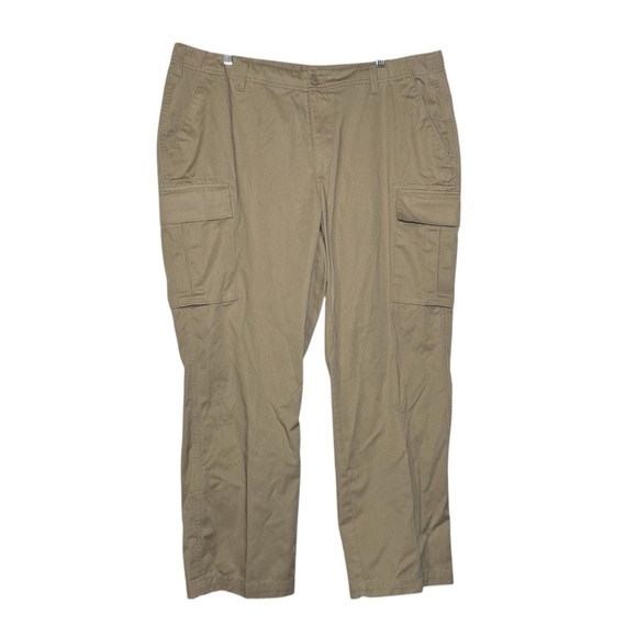 Land’s End Women’s Cargo Khaki Pants Size 18W Utility Pockets Tan - Picture 1 of 9